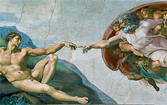 Сотворение Адама. Микеланджело